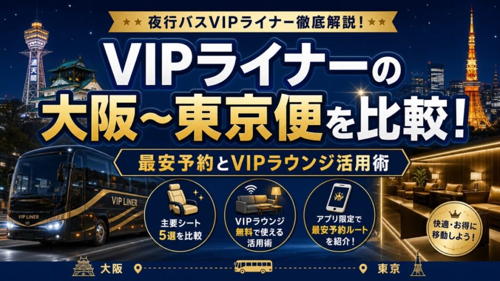VIPライナーの大阪〜東京便を比較！最安予約とVIPラウンジ活用術